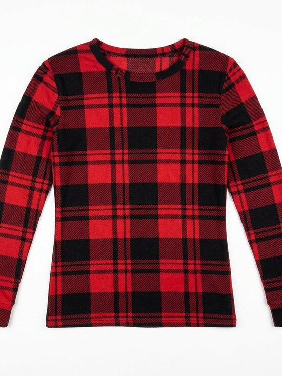 Cat & Jack Other - Cat & Jack Boys Red and Black Plaid Long Sleeve Pyjama Top 10
